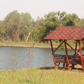 альтанка з мангалом біля озера